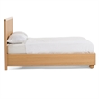 Benjara Cid Joya Queen Bed-Panel Headboard-Rounded Natural Brown Solid Oak Wood