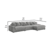 Benjara Lain 3pc Sectional Sofa with Reversible Chaise- 8 Throw PIllows- Gray