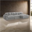 Benjara Lain 3pc Sectional Sofa with Reversible Chaise- 8 Throw PIllows- Gray