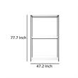 Benjara Cox Modular Closet System-3 Wide White Board Shelves & Black Metal Frame