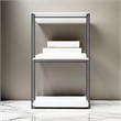 Benjara Cox Modular Closet System-3 Wide White Board Shelves & Black Metal Frame