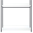 Benjara Cox Modular Closet System-3 Wide White Board Shelves & Black Metal Frame