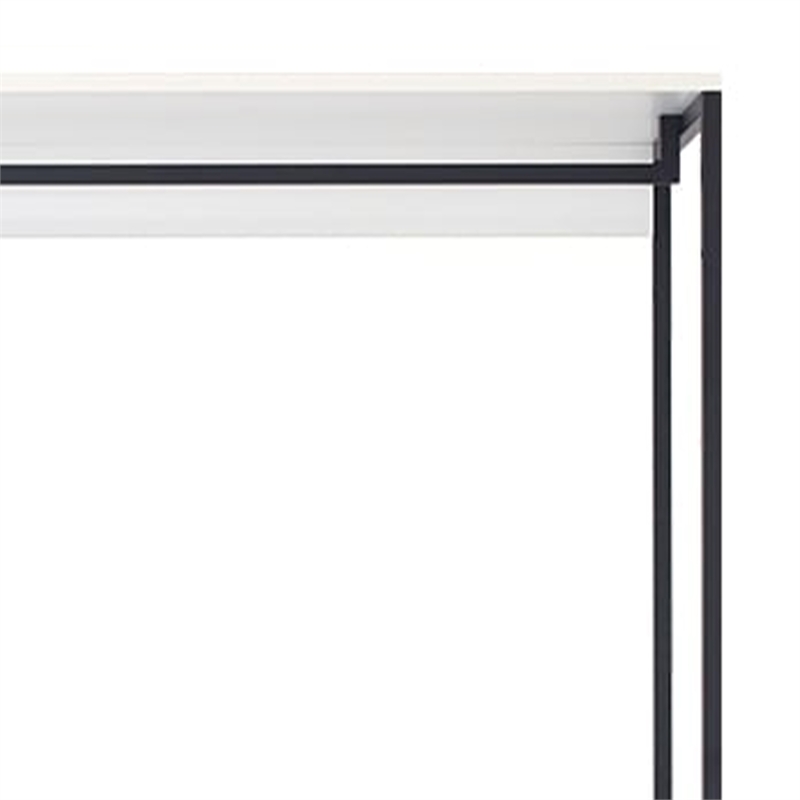 Benjara Cox Modular Closet System-3 Wide White Board Shelves & Black Metal Frame