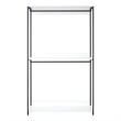 Benjara Cox Modular Closet System-3 Wide White Board Shelves & Black Metal Frame