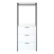 Benjara Cox Modular Closet System- 3 Storage Drawers- Hanging Rod- Black Metal