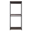 Benjara Gin Modular Closet System- 3 Rustic Gray Shelves- 2 Hanging Rods- Black