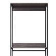 Benjara Gin Modular Closet System- 3 Rustic Gray Shelves- 2 Hanging Rods- Black