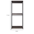 Benjara Gin Modular Closet System- 3 Rustic Gray Shelves- 2 Hanging Rods- Black