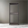 Benjara Gin Modular Closet System- 3 Rustic Gray Shelves- 2 Hanging Rods- Black