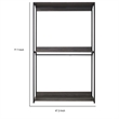 Benjara Gin Wide Modular Closet System- 3 Gray Shelves- 2 Hanging Rods- Black