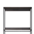 Benjara Gin Wide Modular Closet System- 3 Gray Shelves- 2 Hanging Rods- Black