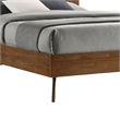 Benjara Rem Queen Size Platform Bed-Chevron Pattern Headboard-Walnut Brown
