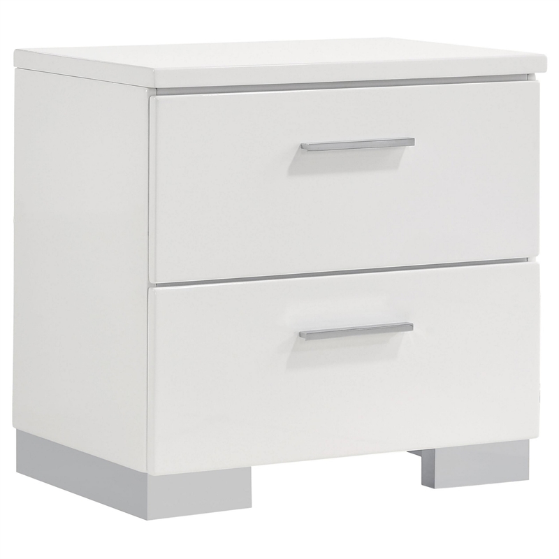 Benjara Sok 4pc Full Size Bedroom Set- Modern White/LED Upholstered Headboard