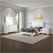 Benjara Sok 4pc Full Size Bedroom Set- Modern White/LED Upholstered Headboard