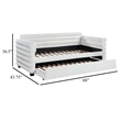 Benjara Ricia Twin Daybed with Trundle Layered Bolster Design in White Boucle