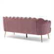 Benjara Nika Sofa- 3 Seater- Channel Stitching- 76 Inch- Blush Pink Velvet