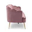 Benjara Nika Sofa- 3 Seater- Channel Stitching- 76 Inch- Blush Pink Velvet