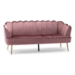 Benjara Nika Sofa- 3 Seater- Channel Stitching- 76 Inch- Blush Pink Velvet