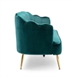 Benjara Nika Sofa- Modern Channel Stitching- 76 Inch- Lush Teal Green Velvet