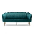 Benjara Nika Sofa- Modern Channel Stitching- 76 Inch- Lush Teal Green Velvet