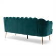 Benjara Nika Sofa- Modern Channel Stitching- 76 Inch- Lush Teal Green Velvet