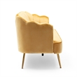 Benjara Nika Sofa- Modern Channel Stitched- 76 Inch- Solid Wood- Yellow Velvet