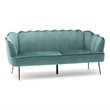 Benjara Nika Sofa- Modern Channel Stitched- 76 Inch- Solid Wood- Blue Velvet