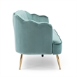 Benjara Nika Sofa- Modern Channel Stitched- 76 Inch- Solid Wood- Blue Velvet