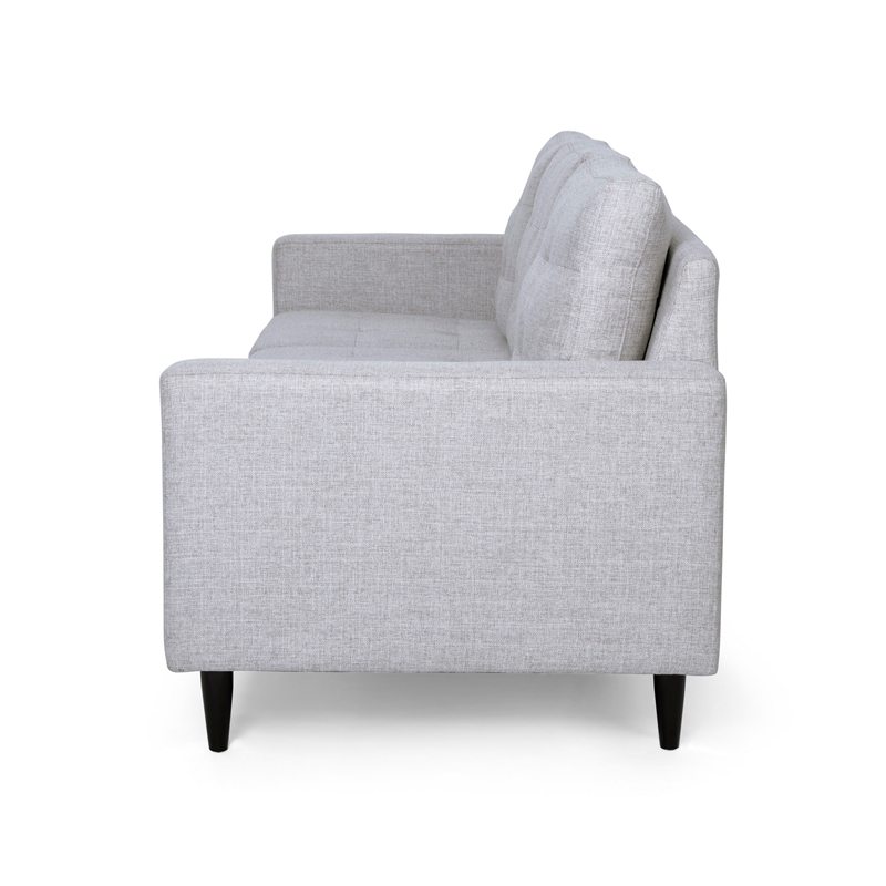 Benjara Apex Sofa- 3 Seater- 83 Inch- Modern Button Tufted- Beige Fabric