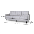 Benjara Apex Sofa- 3 Seater- 83 Inch- Modern Button Tufted- Beige Fabric