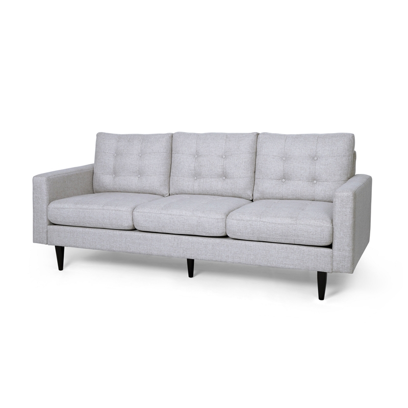 Benjara Apex Sofa- 3 Seater- 83 Inch- Modern Button Tufted- Beige Fabric