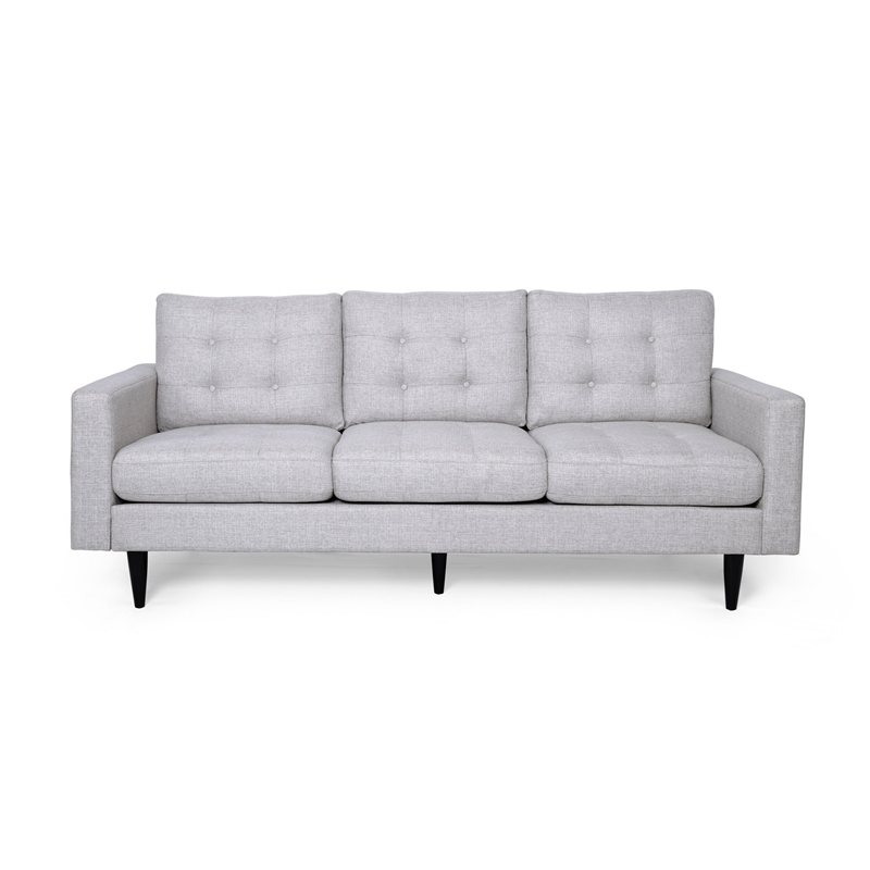Benjara Apex Sofa- 3 Seater- 83 Inch- Modern Button Tufted- Beige Fabric