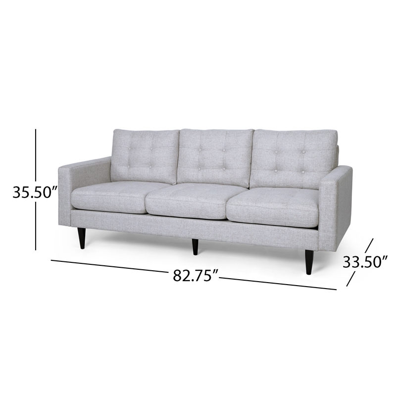 Benjara Apex Sofa- 3 Seater- 83 Inch- Modern Button Tufted- Beige Fabric
