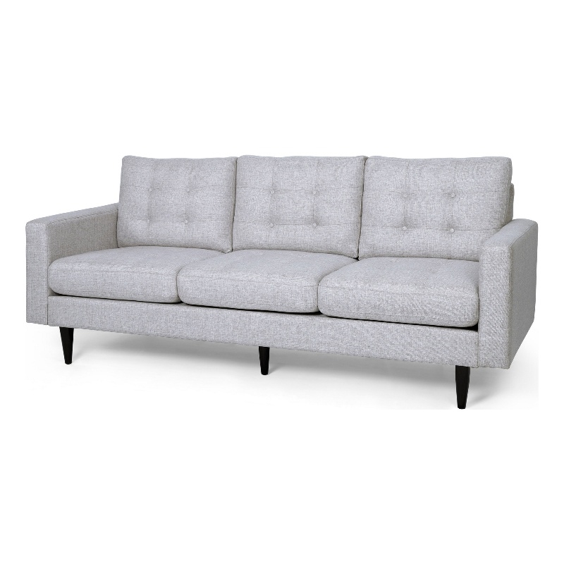 Benjara Apex Sofa- 3 Seater- 83 Inch- Modern Button Tufted- Beige Fabric