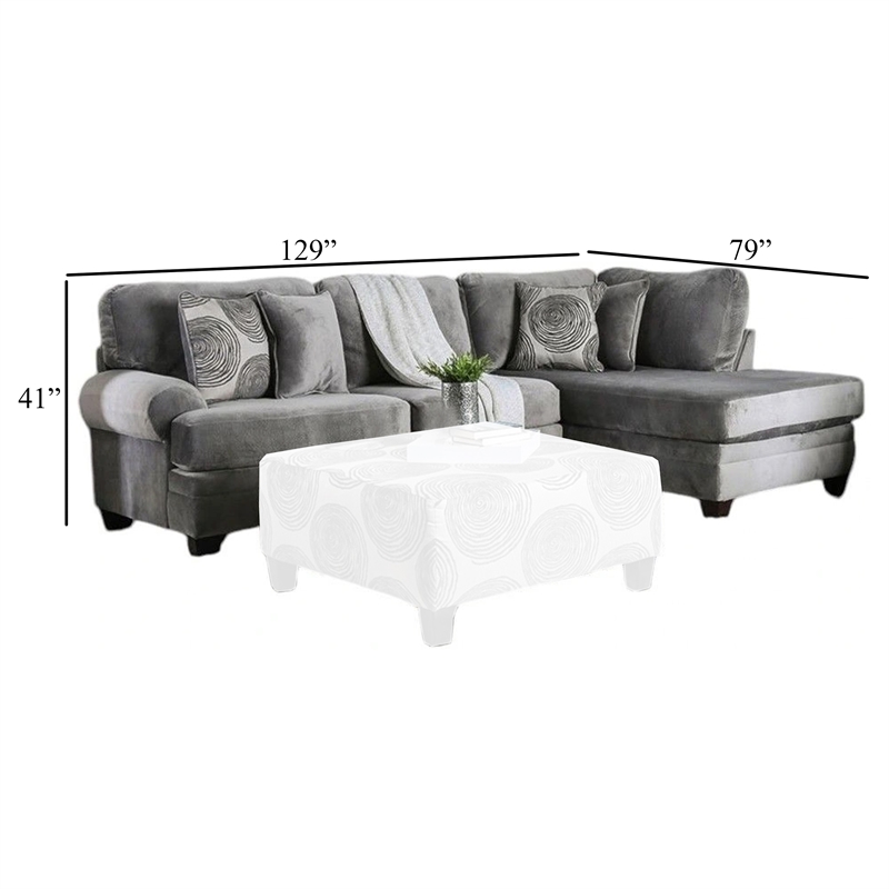 Benjara Bova Sectional Chaise Sofa- 170