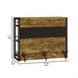 Benjara Urban Wooden Bar Unit with Stemware Rack- Wire Brushed Black