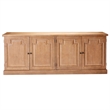 Benjara Raised Paneled Wooden Server with Two Double Door Storage- Brown