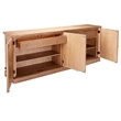 Benjara Raised Paneled Wooden Server with Two Double Door Storage- Brown
