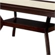 Benjara Rectangular Wooden Dining Table with Angled Wooden Legs- Brown and Cream