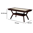 Benjara Rectangular Wooden Dining Table with Angled Wooden Legs- Brown and Cream