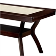 Benjara Rectangular Wooden Dining Table with Angled Wooden Legs- Brown and Cream