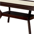 Benjara Rectangular Wooden Dining Table with Angled Wooden Legs- Brown and Cream