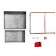 Benjara Galvanized Metal 2 Tiered Rectangular Serving Tray- Gray