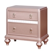 Benjara Contemporary Solid Wood Night Stand With Mirror Trim- Pink