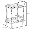 Benjara 2 Tier Traditional Serving Cart- Brown