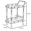 Benjara 2 Tier Traditional Serving Cart- Brown