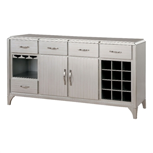 Benjara Diocles Contemporary Style Server With Tapered Legs- Silver