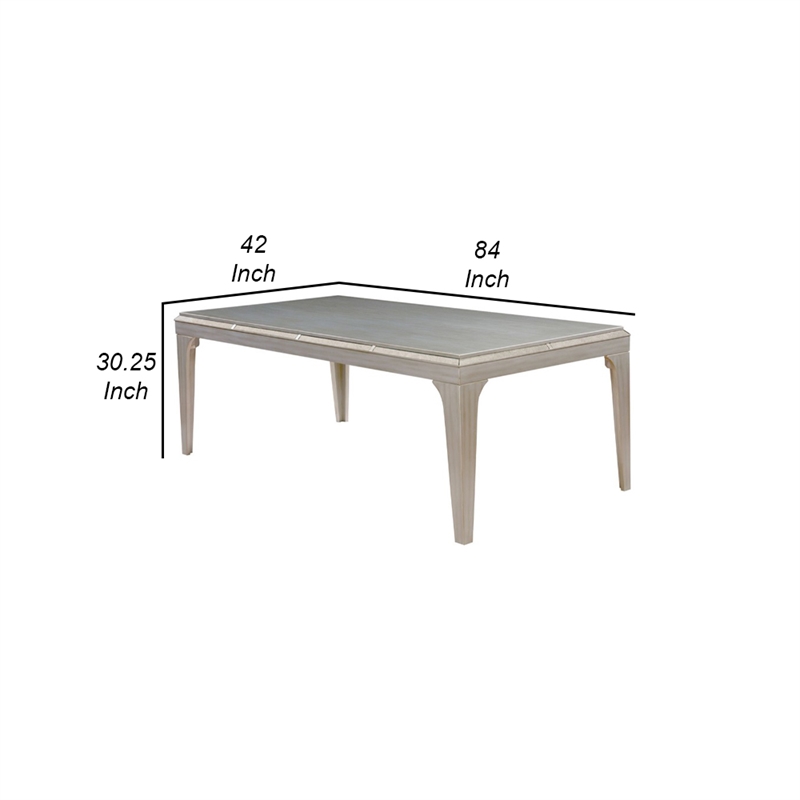 Benjara Diocles Contemporary Style Dining Table With Tapered Legs- Silver