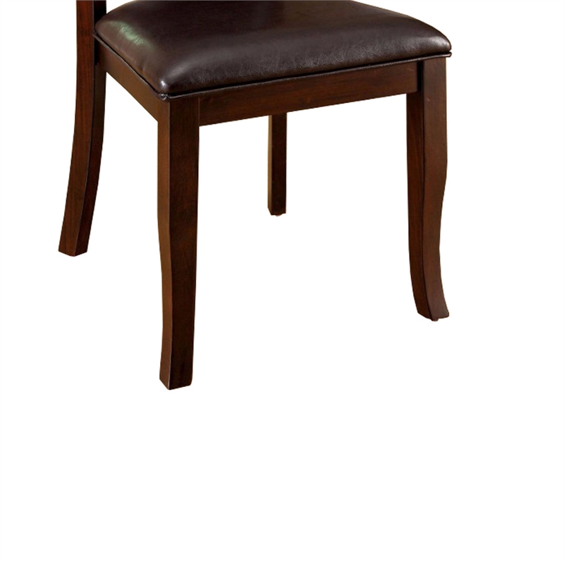 Benjara Woodside Side Chair With Padded Back & Seat- Expresso (Set of 2)