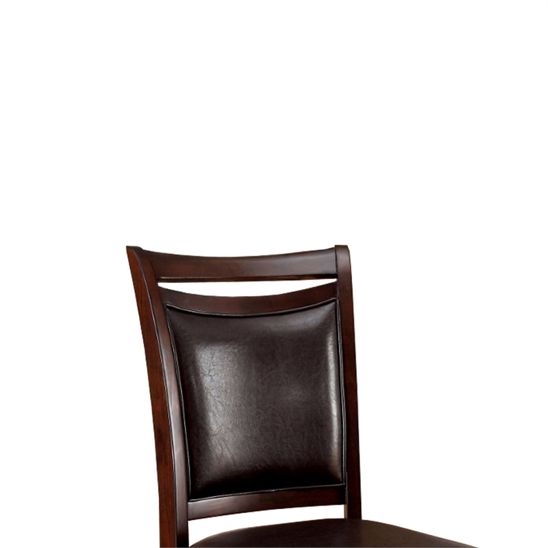 Benjara Woodside Side Chair With Padded Back & Seat- Expresso (Set of 2)